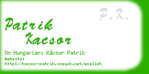 patrik kacsor business card