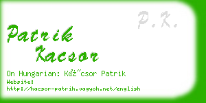 patrik kacsor business card